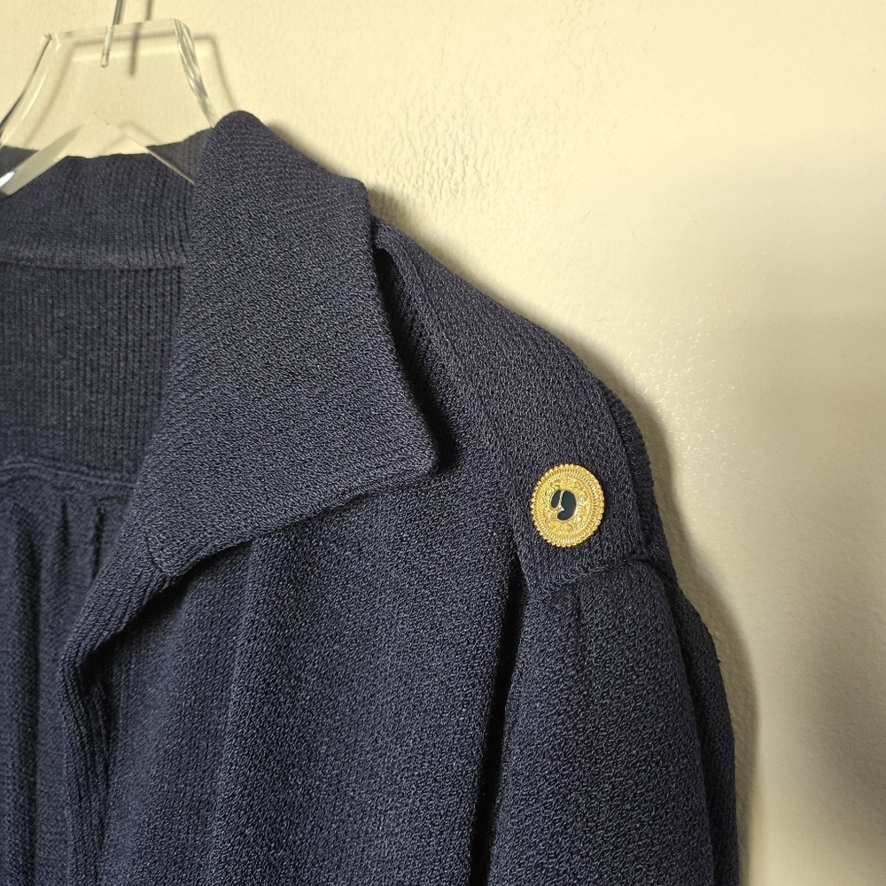 Vintage St. John Santana Knit Open Front Pocket Cardigan Sweater 8 - Picture 8 of 14